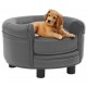 Dog Sofa Gray 18.9inchx18.9inchx12.6inch Plush and Faux Leather