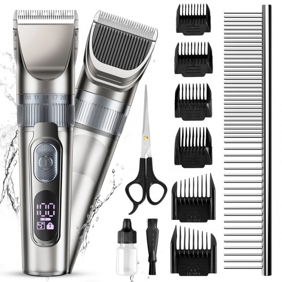 Dog Cat Clipper Professional Dog Clipper Long Thick Hair Cordless Electric Dog Grooming Kit Shaver for Dogs Cats Pets