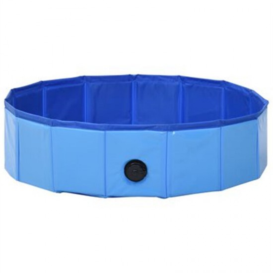 80x20 cm 170825 Foldable Dog Swimming Pool Blue PVC Foldable Bathing Bathtub Cooling Mat