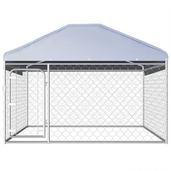 Outdoor Dog Kennel 144493 Puppy Heavy Duty Cage Galvanized Steel Frame Fence Playpen Exercise Pen Chicken Coop Run House Pet Supplies Waterproof Cover Metal Mesh Barrier