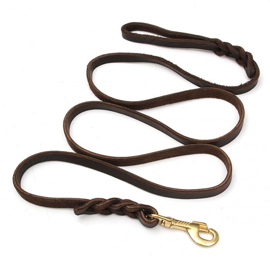 Leather Dog Leash 6 ft Leather Dog Training Leash Pet Braided Dog Leash for Large Medium Leads Rope Dogs Walking&Training