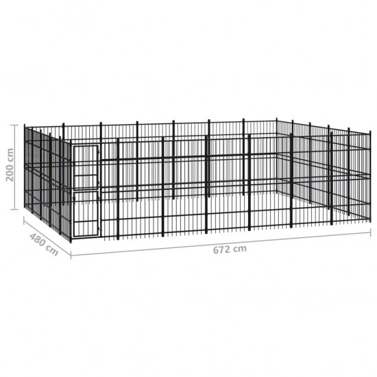 Outdoor Dog Kennel Steel 347.2 ft²