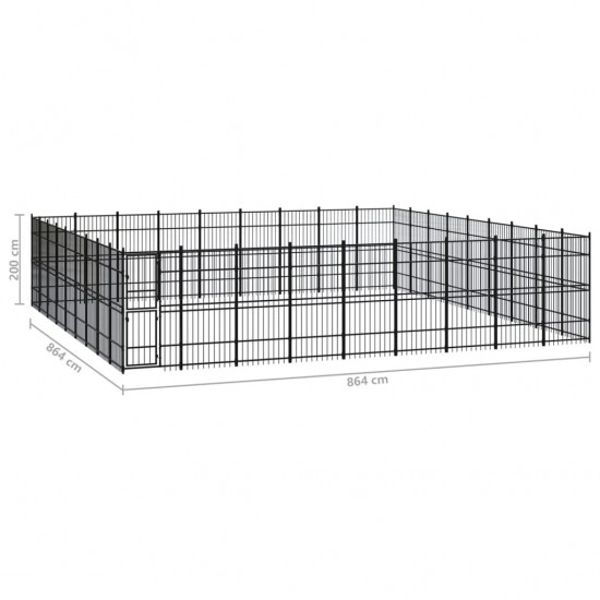 Outdoor Dog Kennel Steel 803.5 ft²