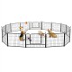 Dog Pen 16 Panels 24-Inch High RV Dog Playpen Outdoor/Indoor, Dog Fence Exercise Pet Pen for Dogs with Metal Protect Design Poles, Foldable Pet Barrier with Door