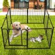 Dog Pen 8 Panels 40inch Height RV Dog Fence Outdoor Playpens Exercise Pen for Dogs Metal Protect Design Poles Foldable Barrier with Door