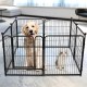 Dog Pen 8 Panels 40inch Height RV Dog Fence Outdoor Playpens Exercise Pen for Dogs Metal Protect Design Poles Foldable Barrier with Door