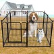 Dog Pen 8 Panels 40inch Height RV Dog Fence Outdoor Playpens Exercise Pen for Dogs Metal Protect Design Poles Foldable Barrier with Door
