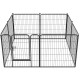 Dog Pen 8 Panels 40inch Height RV Dog Fence Outdoor Playpens Exercise Pen for Dogs Metal Protect Design Poles Foldable Barrier with Door