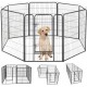 Dog Pen 8 Panels 40inch Height RV Dog Fence Outdoor Playpens Exercise Pen for Dogs Metal Protect Design Poles Foldable Barrier with Door