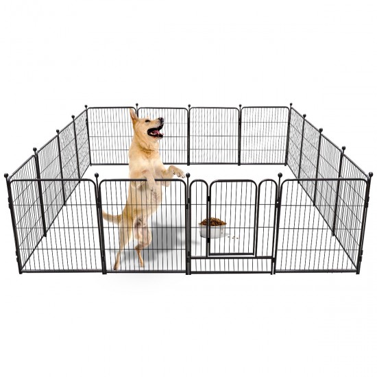 Heavy Duty Metal Dog Exercise Playpen Fence for Indoor Outdoor 16 Panels 32 Inch Height