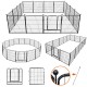 Heavy Duty Metal Dog Exercise Playpen Fence for Indoor Outdoor 16 Panels 32 Inch Height