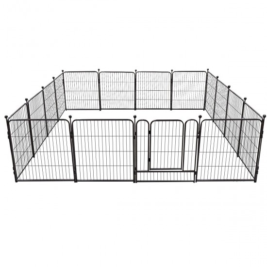 Heavy Duty Metal Dog Exercise Playpen Fence for Indoor Outdoor 16 Panels 32 Inch Height