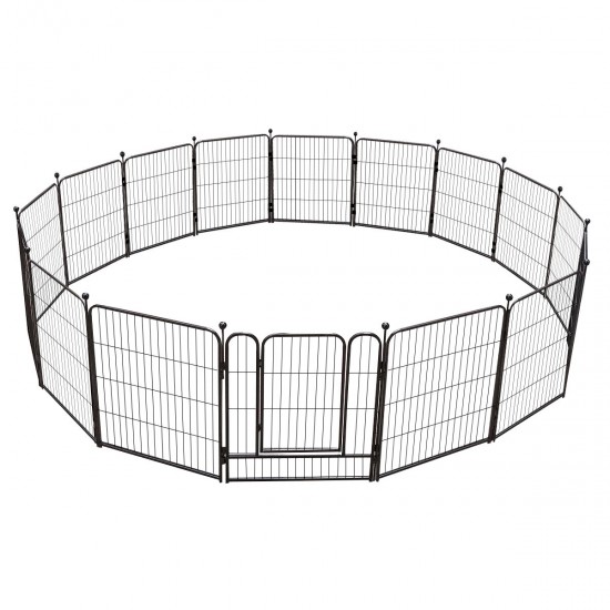 Heavy Duty Metal Dog Exercise Playpen Fence for Indoor Outdoor 16 Panels 32 Inch Height