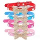 Pet Dog Puppy PU Bowknot Shiny Rhinestone Collar