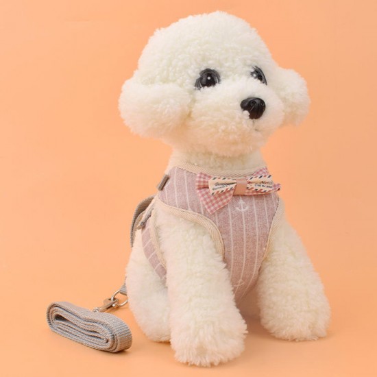 Pet Strap Leash Dog Small Dog Vest-Style Bow Evening Dress Chest Strap Dog And Cat Universal Dog Traction Rope