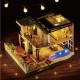 LED Light DIY Doll House Miniature Building Model Assembled Toys With Dust Cover and Furniture for Gifts