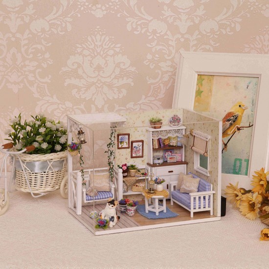 3013 Cat Diary Doll House DIY Cabin With Dust Cover Music Motor