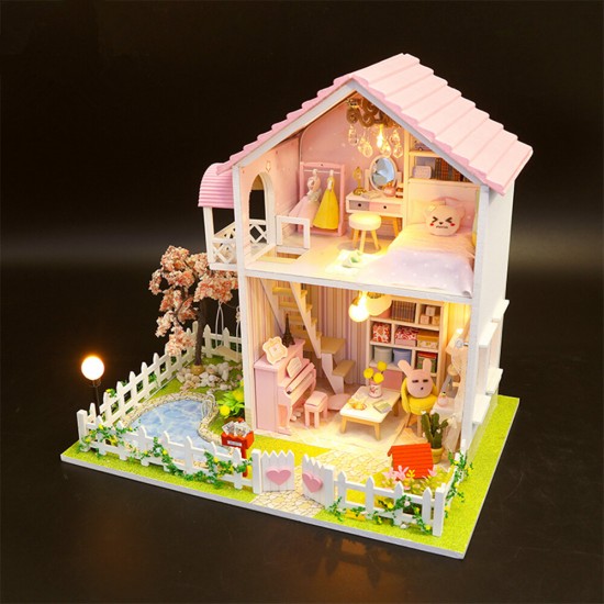 DIY Assembled Cottage Love of Cherry Tree Doll House Kids Toys