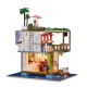 K-038 Doll House DIY Sea Post Station Miniature Furnish With Cover Music Movement Gift Decor Toys