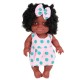 25CM Cute Soft Silicone Joint Movable Lifelike Realistic African Black Reborn Baby Doll for Kids Gift