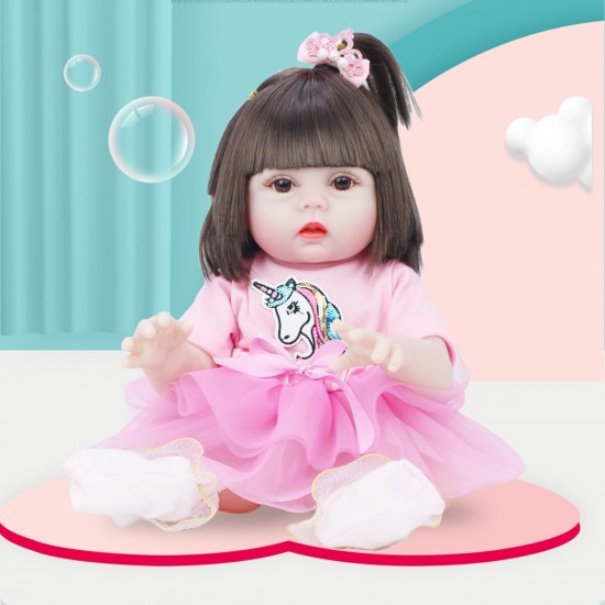 53CM Cute Soft Silicone Vinyl Lifelike Realistic Head Moveable Multi-function Reborns Baby Doll Toy