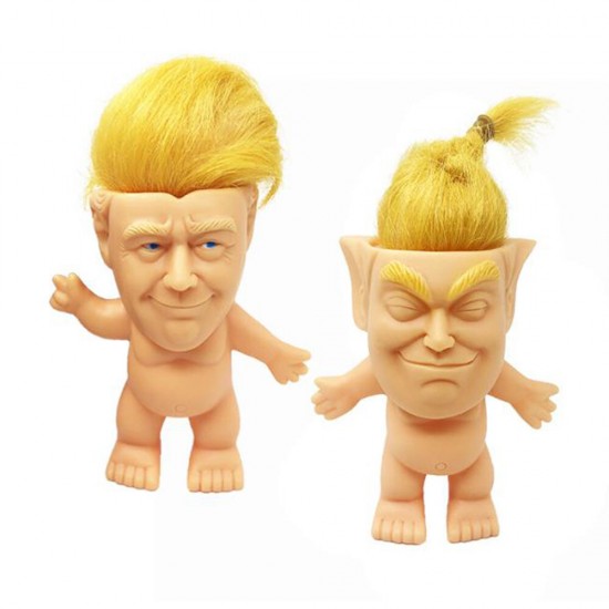 6*9*10cm Thick Yellow Hair Two Kinds of Style Evade Glue Troll Doll for Vent Toy