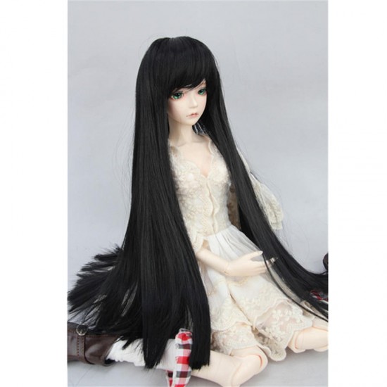 BJD Doll Wig 8-9inch 22-24cm 1/3 BJD SD Long Straight Hair Black Toy Costume Wig