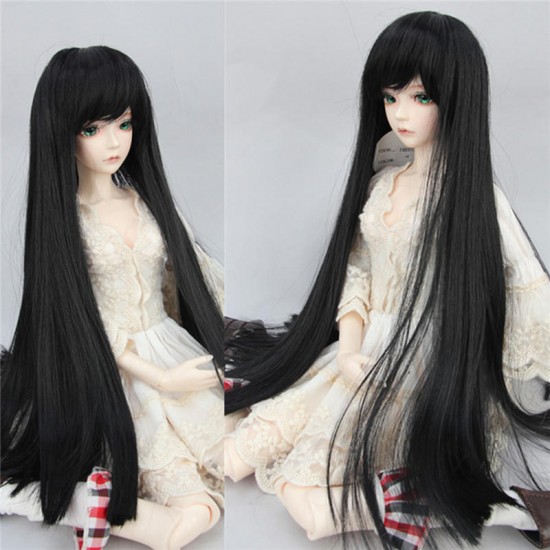 BJD Doll Wig 8-9inch 22-24cm 1/3 BJD SD Long Straight Hair Black Toy Costume Wig