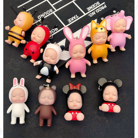 Cartoon Sleeping Cute Doll Keychain Kids Toys