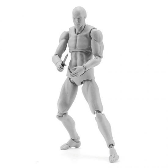 Figma Archetype Action Figure 2.0 Body Male Grey Color Model Doll For Decoration