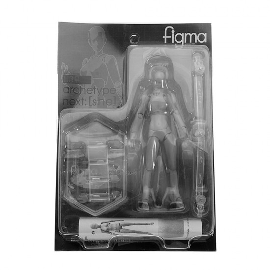 Figma Archetype Action Figure Doll PVC M2.0 Body Female Grey Color Model Doll For Decoration