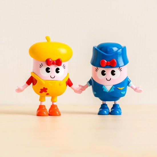 HO084 66*53*80mm Captain Doll Cute Cartoon Action Figure Gift Display