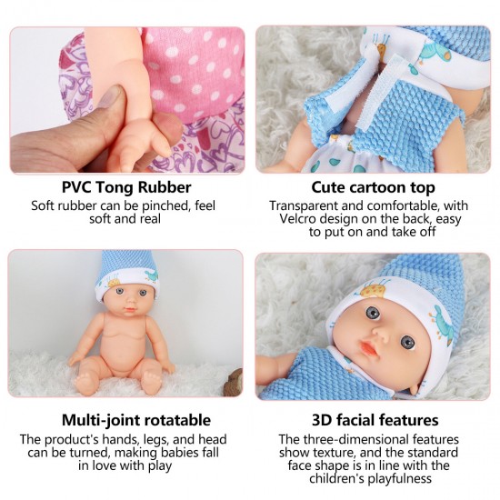 Simulation Baby 3D Creative Cute Doll Play House Toy Doll Vinyl Doll Gift