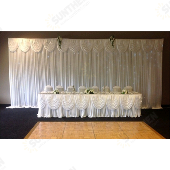 2M X 2M White Stage Background Backdrop Drape Curtain Swags Wedding Party US