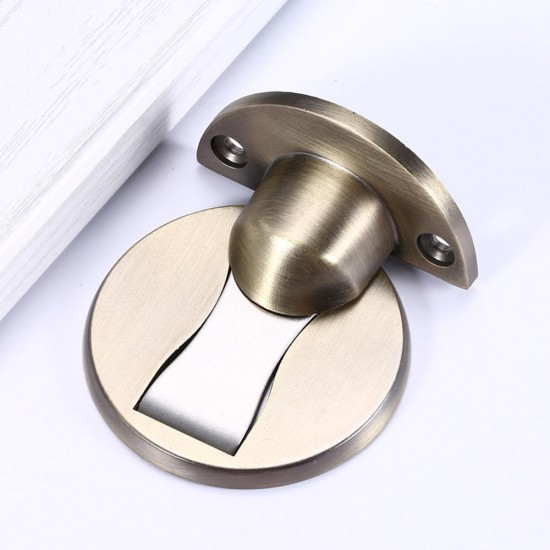 Heavy Duty Zinc Alloy Magnetic Door Stopper Hidden Floor Mount Door Catch Punching Door Holder w/ 3M Sticker