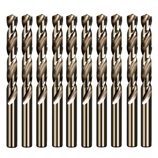 10Pcs 5.2/5.5/6.0/8.5mm M35 High Speed Steel Containing Cobalt Twist Drill Bit Tool for Metal Stainless Steel Drilling