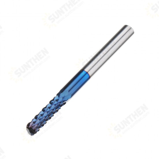 10pcs 2.2/2.4/2.5/3.0mm Blue NACO Coated PCB Bit Carbide Engraving Milling Cutter For CNC Tool Rotary Burrs