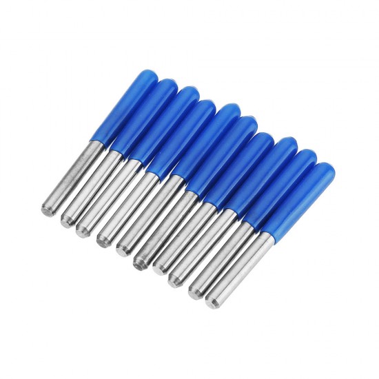 10pcs 3.175mm Shank 10 Degree 0.1/0.2/0.3mm Tip Tungsten Steel Engraving Bit CNC Tool