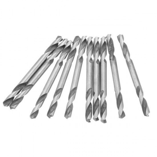 10pcs 3.2/3.5/4.0/4.2/4.5/5.0/5.2mm HSS Straight Shank Double Head Twist Drill Bit