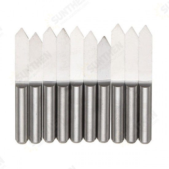 10pcs 60 Degree 0.3mm Tip 3.175mm Carbide PCB Engraving Bits End Mill Cutter CNC Router Tool