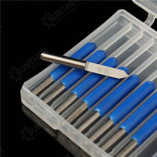 10pcs 60 Degree 0.3mm Tip 3.175mm Carbide PCB Engraving Bits End Mill Cutter CNC Router Tool