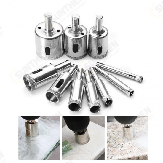 10pcs 6mm-32mm Diamond Hole Saw Set Tile Ceramic Glass Porcelain Marble Hole Saw Cutter