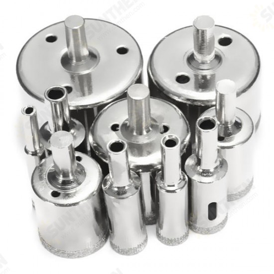 10pcs Diamond Hole Saw Set Tile Ceramic Glass Porcelain Marble 8mm-50mm Hole Saw Drill Bit