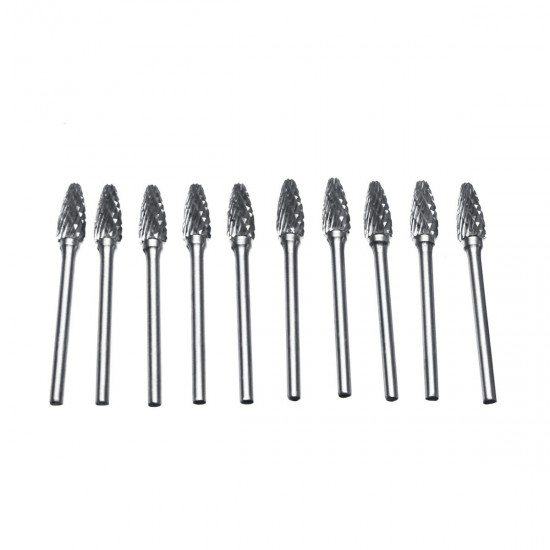 10pcs Double-striped Tungsten Steel Solid Carbide Burrs Rotary File Tools Drill Bits Kit