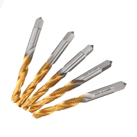 10pcs M3-10 Countersink Drill Bit HSS Titanium Coating M3/4/5/6/8/10 Tapping Chamfering Drill Machine Thread Tap