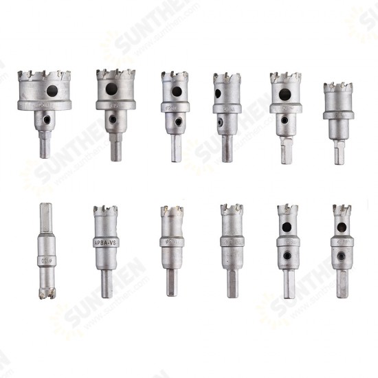 12pcs 15mm-50mm Upgrade M35 Titanium Coated Hole Saw Cutter Hole Opener for Stainless Steel Aluminum Alloy