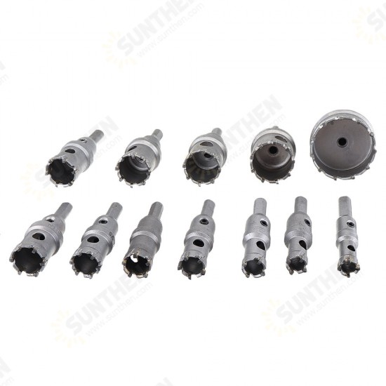 12pcs 15mm-50mm Upgrade M35 Titanium Coated Hole Saw Cutter Hole Opener for Stainless Steel Aluminum Alloy