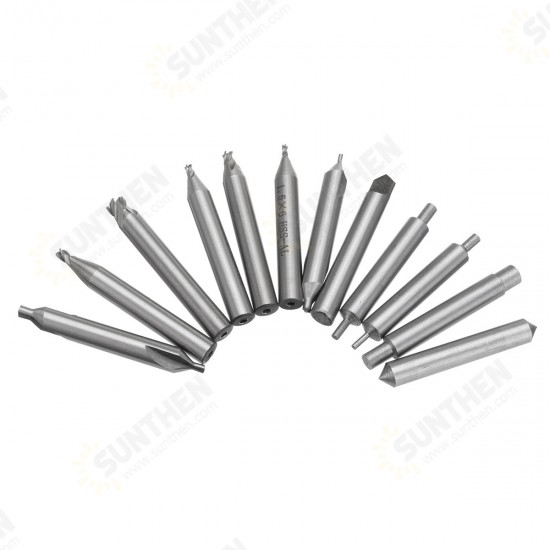 12pcs HSS Milling Cutter Drill Bit Set Locksmith Tools Vertical Spare Parts For Key Cutting Machine