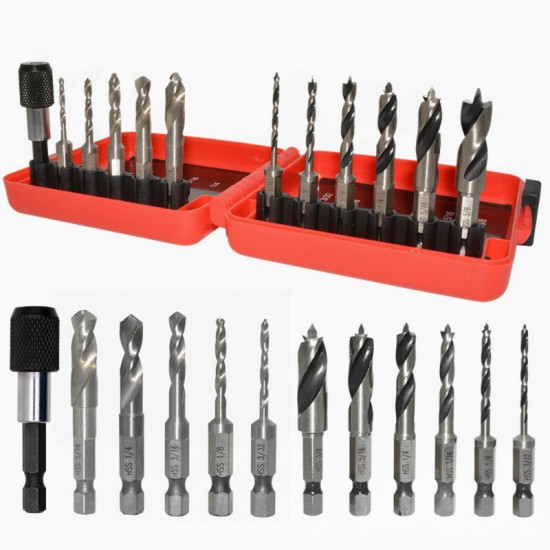 12pcs HSS Stubby Drill Bit Set for Metal Woodworking Drills Quick Change Hex Shank Twist Drill Bits