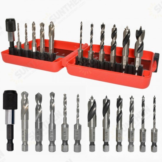 12pcs HSS Stubby Drill Bit Set for Metal Woodworking Drills Quick Change Hex Shank Twist Drill Bits